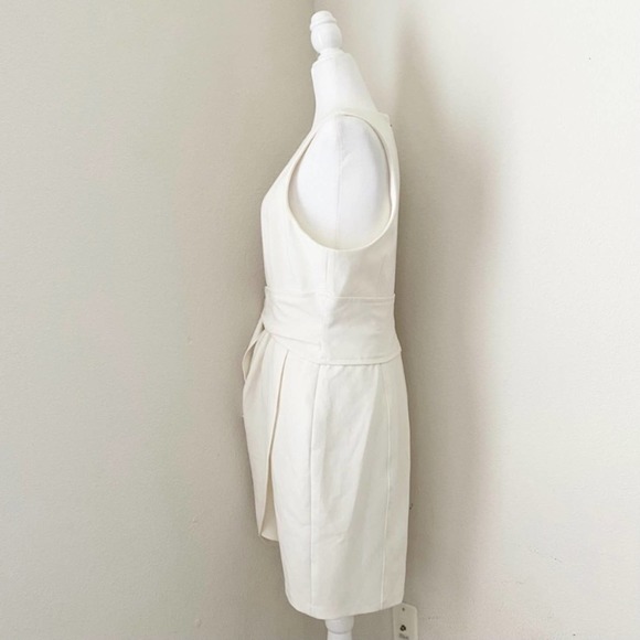 cinq a sept - NWT cassaleigh dress waist tie wrap sleeveless mini dressy ivory - Picture 4 of 10